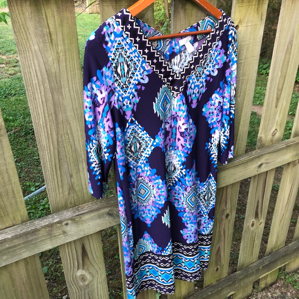 Chico’s Dress, 🤩💜💛💚💜 Comfy, Bright, Fun!